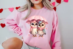 Couple Owl Valentines Day Clipart, Couple Owl Clipart Product Image 3