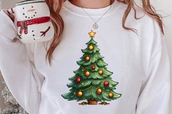 Watercolor Christmas tree clipart, Christmas tree Clipart Product Image 2