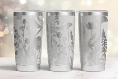 20oz Tumbler laser svg wrap| Wildflowers and Dragonflies Product Image 3