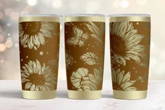 20oz Tumbler laser svg wrap|Sunflowers and Butterflies Product Image 3