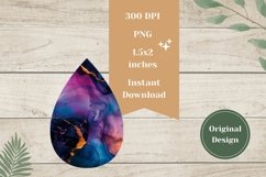 Abstract Teardrop Earrings Design, Colorful Earrings PNG Product Image 2