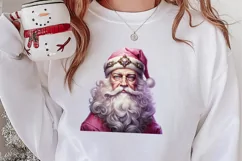 Vintage Black Pink Santa Claus Sublimation Clipart Product Image 2
