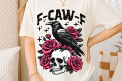 F-Caw-F PNG, Floral Skull Png, Spooky Bird Png, Crow Png. Product Image 2