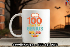 100 Days of Genius Retro School Sublimation Design Product Image 3