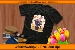 Halloween Witch Cat Sublimation Design PNG Product Image 2