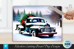 Festive Farm Truck Cutting Board PNG Design Product Image 1