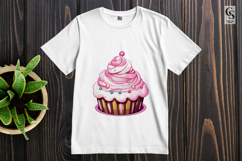 Pink Cupcake Donut Cake Clipart Sublimation PNG Product Image 2