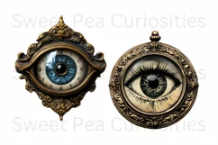 Clocks, Eyes, Steampunk, Ephemera, PNG, watercolor, Clipart Product Image 2