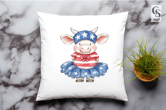 Patriotic Cow Dress Clipart Sublimation PNG Product Image 2