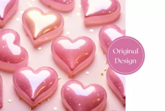 3D Pink Hearts Tumbler Design, Valentine's Day Sublimation Product Image 2
