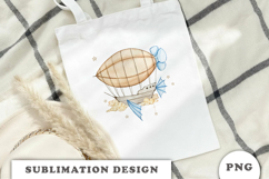 Watercolor Airship Balloon png Product Image 2