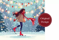 Christmas Tumbler Sublimation, Woman Figure Skating Tumbler Product Image 2