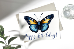 Butterfly Blue Yellow Insect Watercolor Sublimation Product Image 2