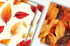 Colorful Leaf Pattern Digital Paper Product Image 2