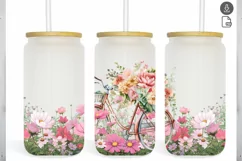 Flower Watercolor Pink Garden16 oz Libbey Glass Can Product Image 1