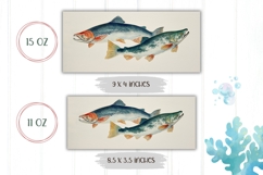 Fish Mug Wrap, Fishing Mug Design, Nature Mug Template Product Image 2