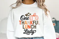One Thankful Lunch Lady Svg | Thanksgiving Svg | Shirt Svg Product Image 1