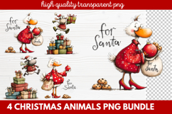 4 Christmas Animals PNG | Cute Festive Wildlife Clipart Product Image 1
