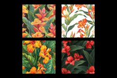 Canna Lily Flower Digital Paper Pattern Product Image 2