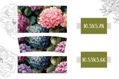 Pink Hydrangea Tumbler Template, Floral 40 Oz Tumbler Wrap Product Image 2
