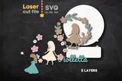 Girl Baby Name Sign SVG laser cut file for Glowforge Product Image 3
