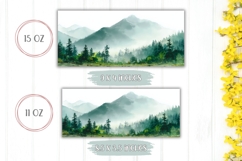 Watercolor Landscape Mug Wrap Design, Forest Mug Template Product Image 2