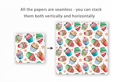 Christmas Cupcake Seamless Pattern, Digital Paper Product Image 2