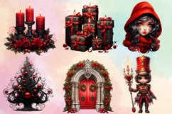 Gothic Christmas Clipart Sublimation, Gothic Christmas Colle Product Image 3