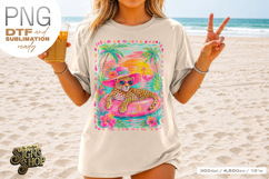 Tropical Leopard png, Pink Pool Float Summer Design DTF Product Image 2