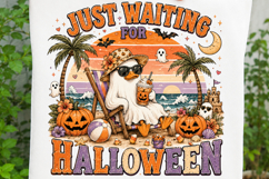 Just Waiting For Halloween Beach Ghost SVG Product Image 3