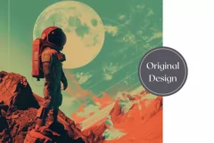 Vintage Sci-Fi Tumbler Wrap, Astronaut Tumbler Template Product Image 2