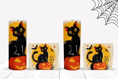 Vintage Halloween Cat Tumbler, Cartoon Tumbler Wrap Product Image 2
