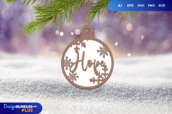 Christmas Baubles with Text and Snowflakes Design SVG Product Image 2