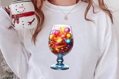 Christmas Wine Cup Sublimation Clipart Product Image 2