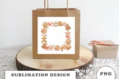 Watercolor Christmas Gingerbread Wreath png Product Image 2
