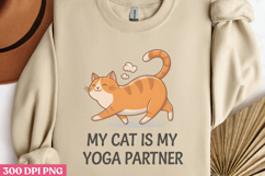 My Cat Is My Yoga Partner PNG, Funny Cat Sublimation Product Image 3