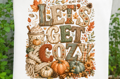 Let's Get Cozy Fall Pumpkin Autumn Sublimation SVG Product Image 1