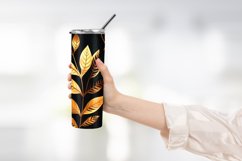 Golden and black 3d leaves tumbler wrap Product Image 2