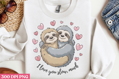 I Love You Slow Much PNG, Sloth Sublimation PNG Product Image 2