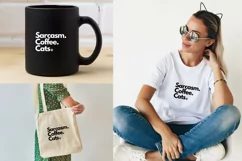 Sarcasm, Coffee, Cats svg - Funny Cat Mom png - Sublimation Product Image 2