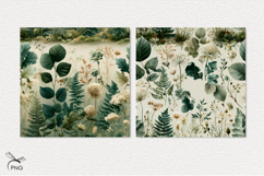 Botanical patternl digital paper, background clipart Product Image 2