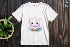 Cute Polar Bear with Donut Clipart Sublimation PNG Product Image 2