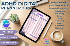 Digital ADHD Brain Dump Planner Canva Templates |ADHD Bundle Product Image 1