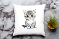 Cute Gray Tabby Kitten Clipart Sublimation PNG Product Image 2