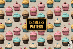 Sweet Cupcakes Pattern Digital Paper Product Image 2