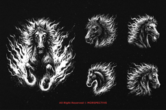 10 Bundle Dark Art Horse Fire Burn Inferno Skull Animal Product Image 3