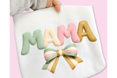 Mother's Day PNG, Crochet MAMA PNG, Faux Yarn Mama Bow PNG Product Image 4