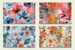 Mixed Media Floral Cutting Boards sublimation Design Product Image 2