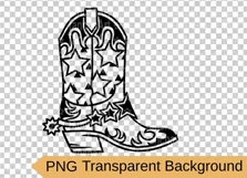 Cowboy boot cut file svg, png Western stars decor, Rodeo svg Product Image 2