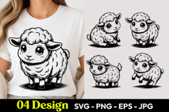 Kawaii Lamb SVG PNG Product Image 1